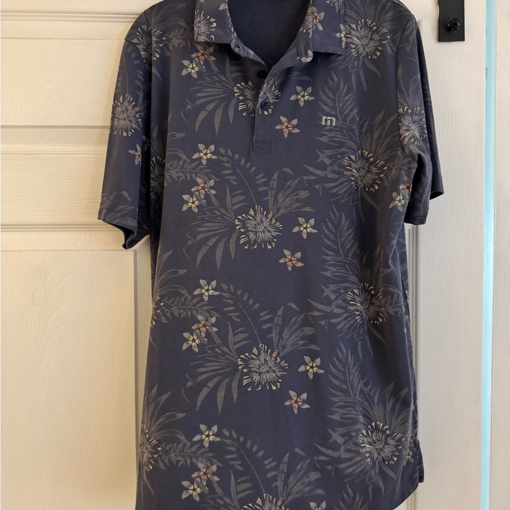 Travis Mathew Dark Blue Floral Polo